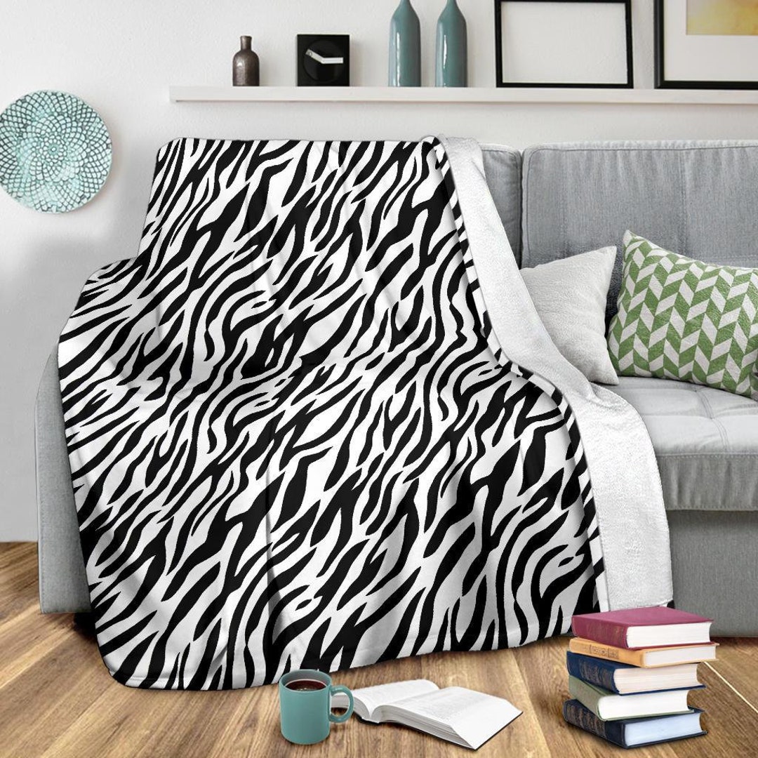 Zebra Blanket Zebra Throw Blanket Zebra Fleece Blanket Etsy