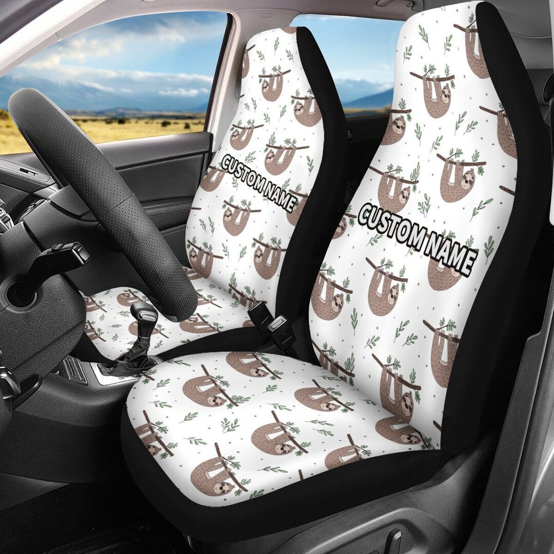 Personalized Sloth Car Seat Cover Sloth Car Seat Set Sloth - Etsy