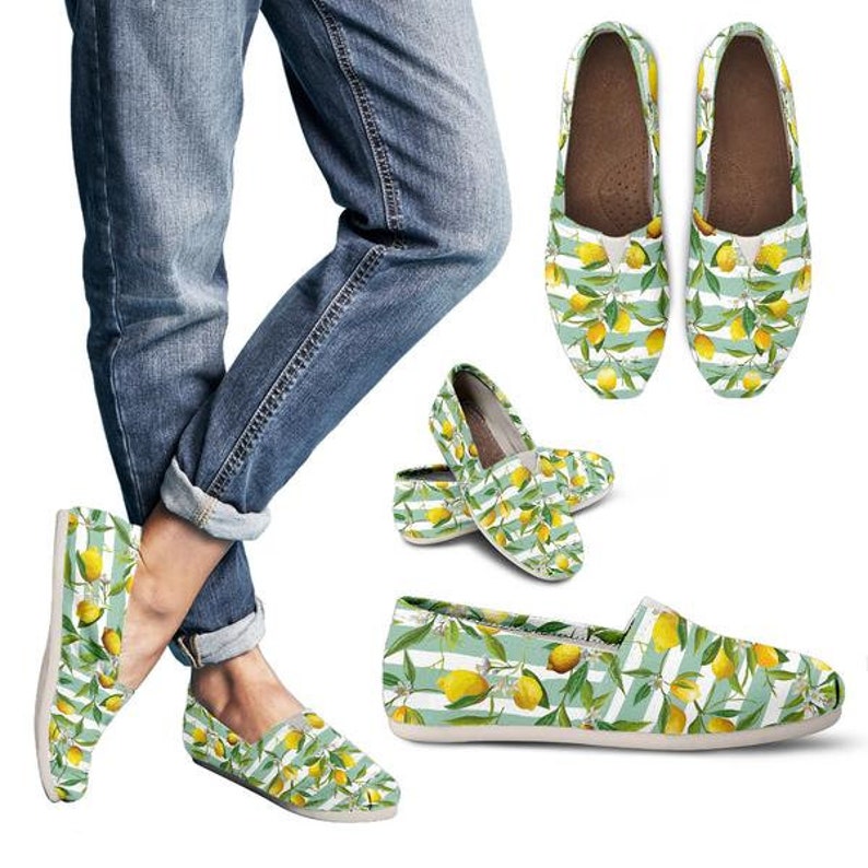 Lemon Lemon Gifts Lemon Lover Lemon Women Shoes Lemon Canvas Shoes Lemon Shoes Shoes With Lemon