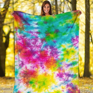 Tie Dye Blanket, Tie Dye Throw Blanket, Tie Dye Fleece Blanket, Tie Dye Adult Blanket, Tie Dye Kid Blanket image 5