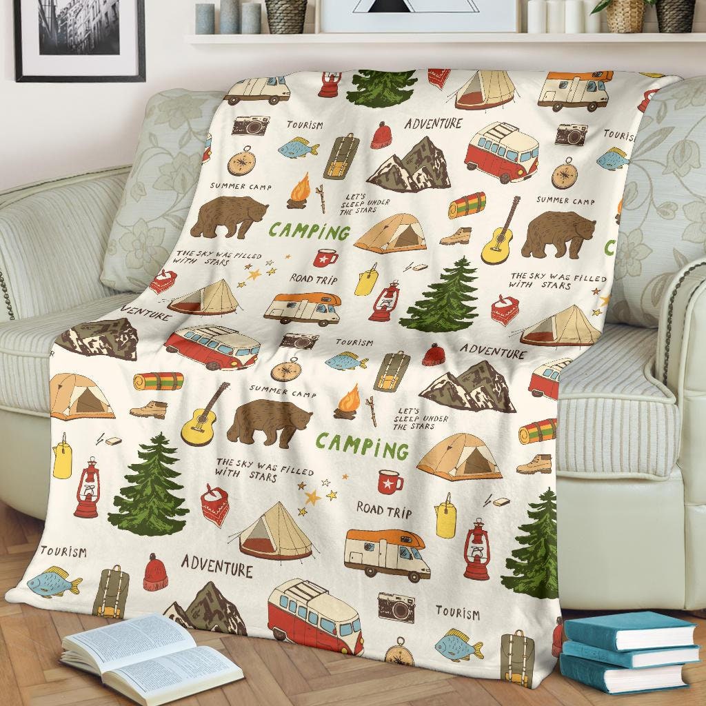 Gone Camping Throw Blanket
