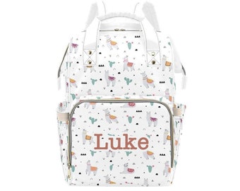 Personalized Llama Diaper Bag Backpack, Custom Name Diaper Bag Backpack, Baby Shower Gift