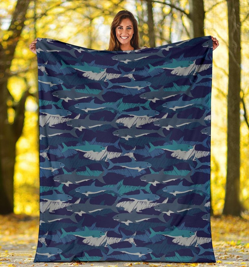 Shark Blanket Shark Throw Blanket Shark Fleece Blanket Etsy