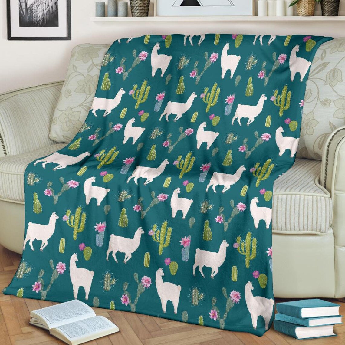 Llama Blanket Llama Throw Blanket Llama Fleece Blanket Etsy