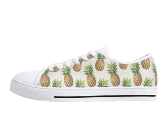 Pineapple Print Canvas Sneakers: Tropical Women's Shoes UK