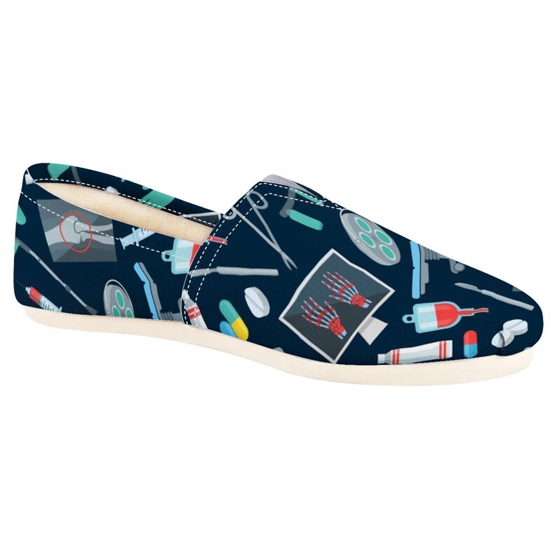 Nurse Shoes Doctor Shoes Shoes With Nurse Pattern Women Etsy