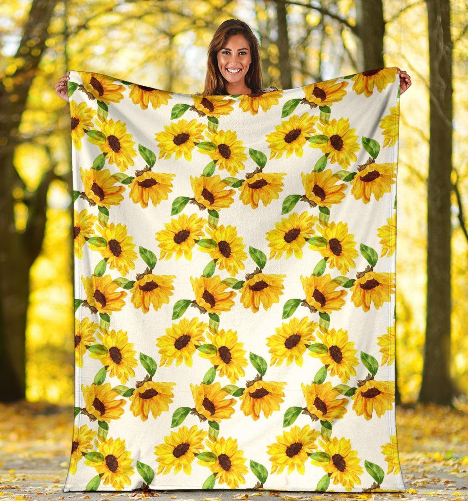 Sunflower Blanket Sunflower Throw Blanket Sunflower Fleece Etsy