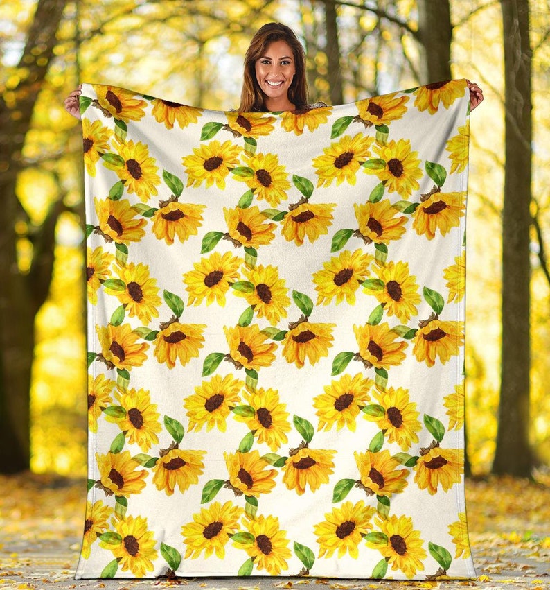 Sunflower Blanket Sunflower Throw Blanket Sunflower Fleece Etsy