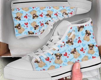 petkanvas Pug Dog Print Mens Casual Sneakers petkanvas Pug Dog Print Mens Casual Sneakers
