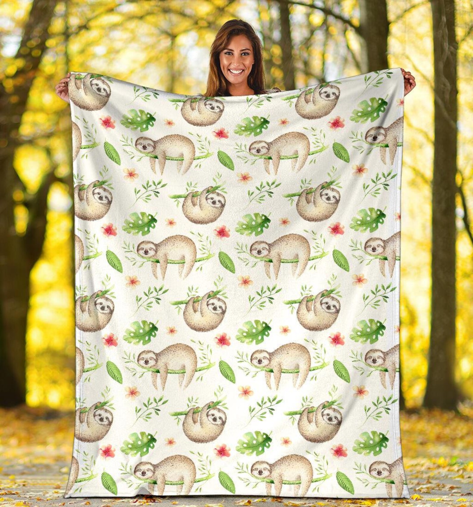 Sloth Blanket Sloth Throw Blanket Sloth Fleece Blanket Etsy