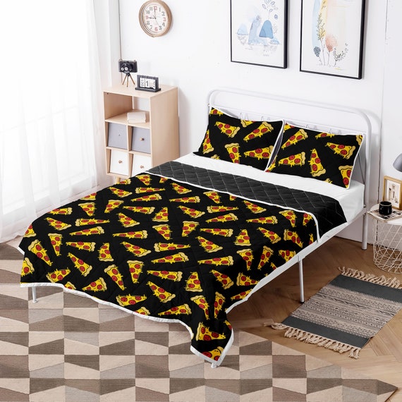 Pizza Quilt Pizza Quilt Sets Pizza Quilt Bed Sets Pizza Etsy