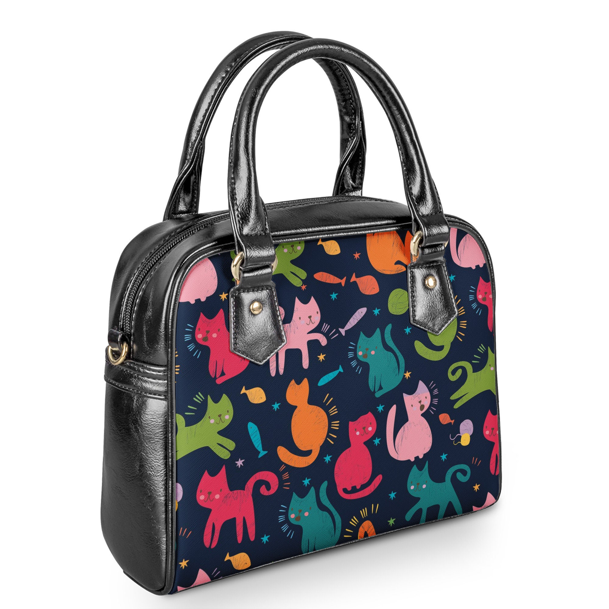 Cat Handbags Cat Shoulder Handbags Cat Women Handbags Etsy