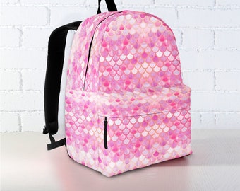 Sac à dos personnalisé avec écailles de sirène : cadeau pour les amoureux des sirènes