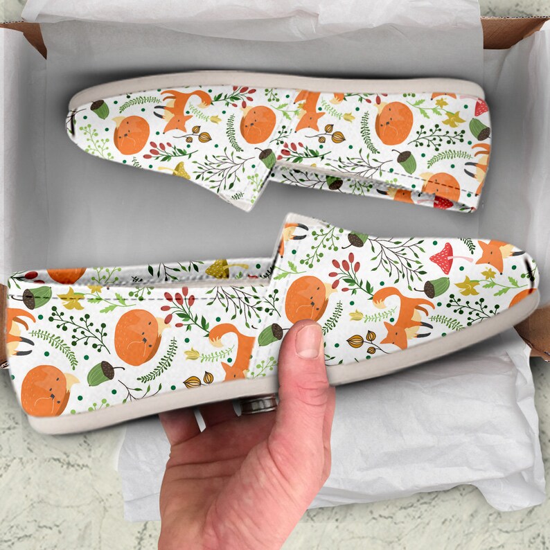 Fox Shoes Fox Gifts | Women Canvas Shoes Fox Women Shoes Women Casual Shoes Shoes With Fox Style