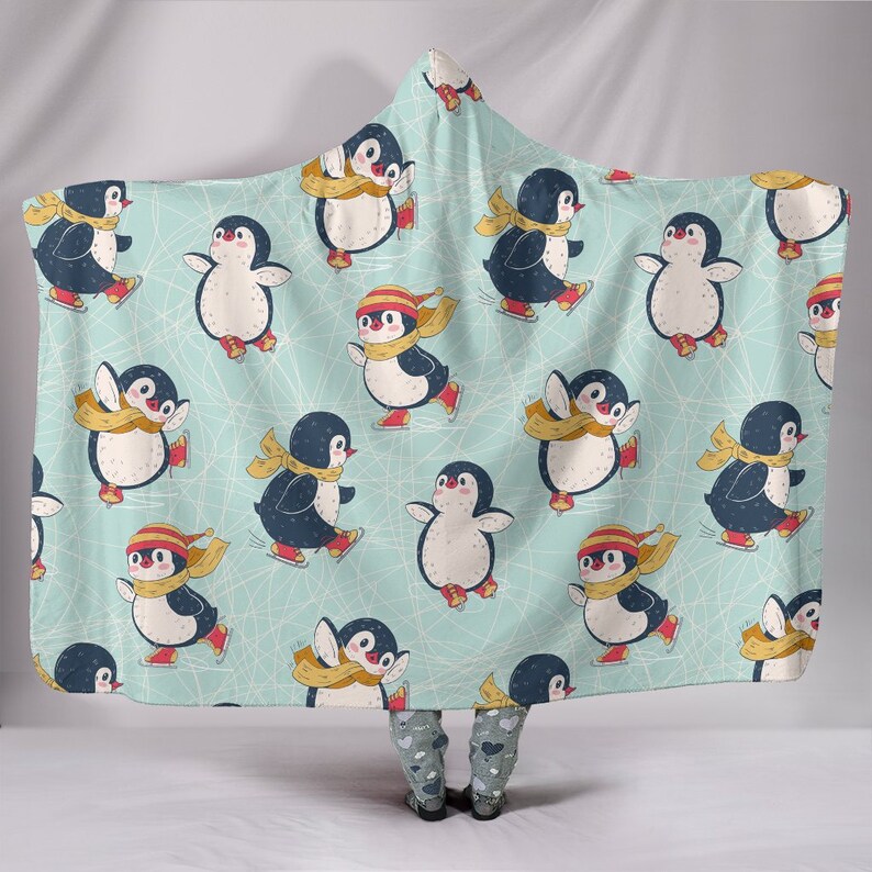 Penguin Hooded Blanket Penguin Blanket Penguin Blanket - Etsy