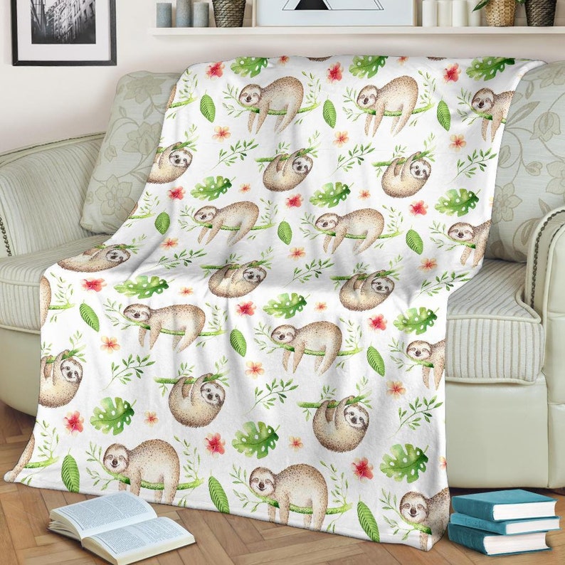 Sloth Kid Blanket Sloth Adult Blanket Sloth Fleece Blanket Sloth Throw Blanket Sloth Blanket