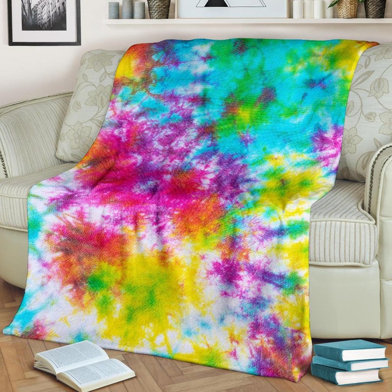 Tie Dye Blanket Tie Dye Throw Blanket Tie Dye Fleece Etsy