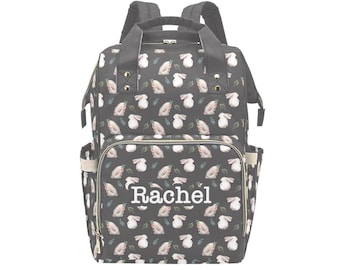 Personalized Rabbit Diaper Bag Backpack, Custom Name Diaper Bag Backpack, Baby Shower Gift