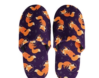 Fox Slippers for All Ages: Unisex, Kids, with rubbder Sole - Cozy & Stylish