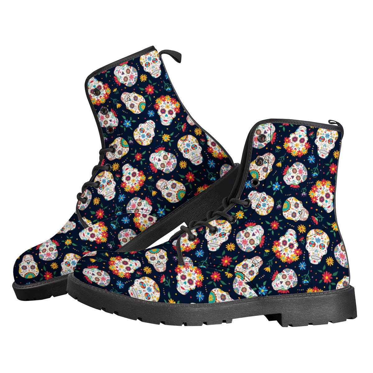 Skull Boots Skull Leather Boots Skull Women Boots Skull Men Etsy
