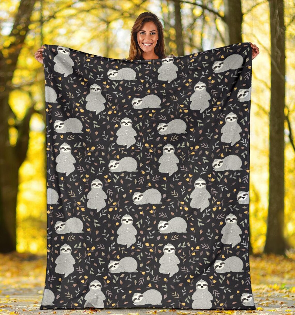 Sloth Blanket Sloth Throw Blanket Sloth Fleece Blanket Etsy