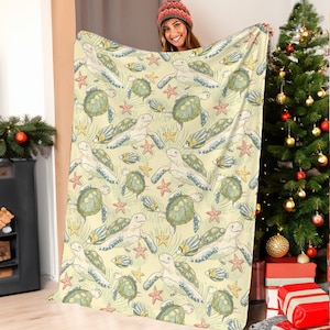 Turtle Blanket, Turtle Throw Blanket, Turtle Fleece Blanket, Turtle Kid Blanket, Turtle Adult Blanket