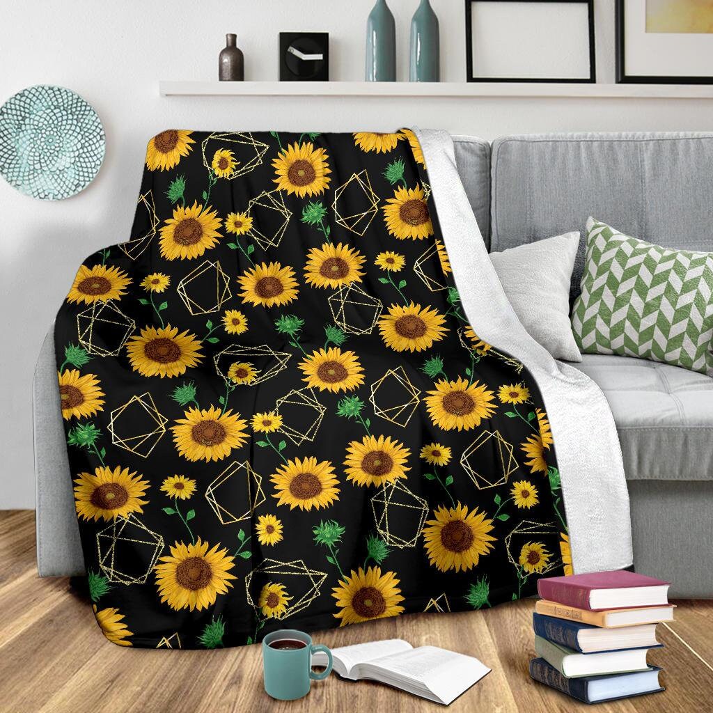 Sunflower Blanket Sunflower Throw Blanket Sunflower Fleece Etsy