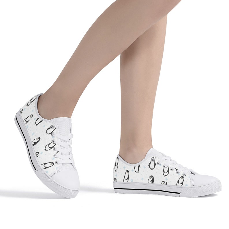 Penguin Shoes, Penguin Sneakers, Penguin Women Shoes, Penguin Kid Shoes, Penguin Canvas Shoes image 9