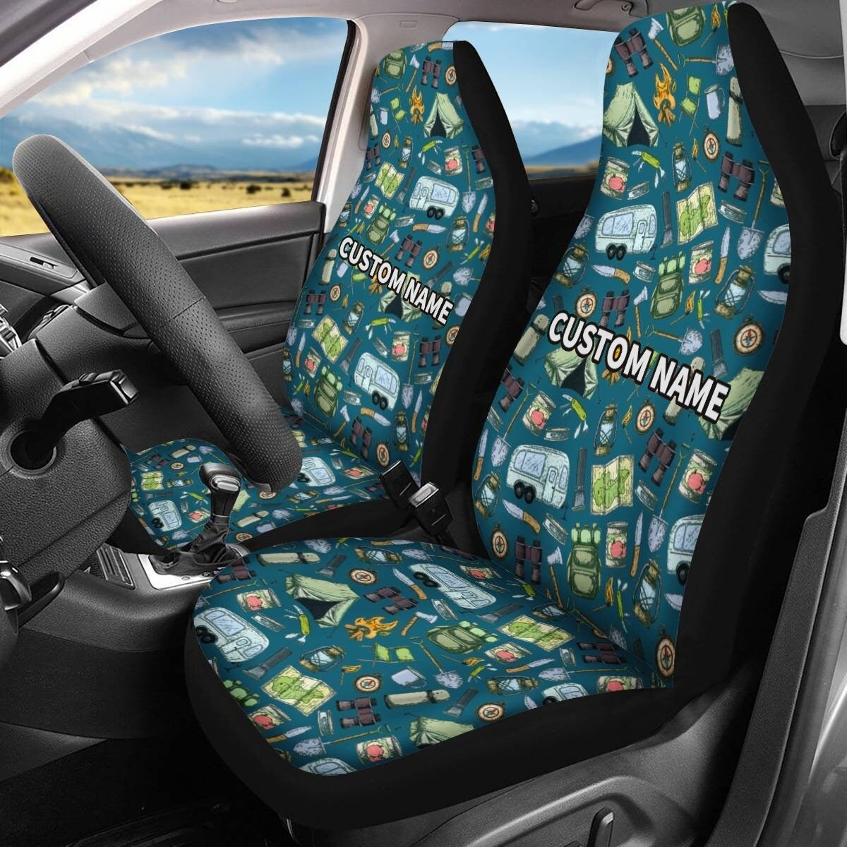 Personalized Camping Car Seat Covers, Camping Car Accessories