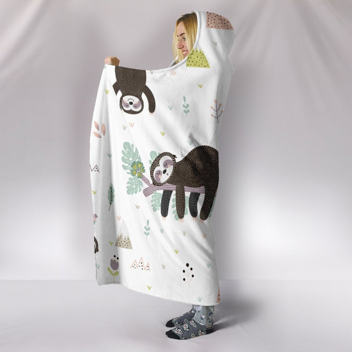 Sloth Hooded Blanket Sloth Blanket Sloth Blanket With Hood - Etsy UK