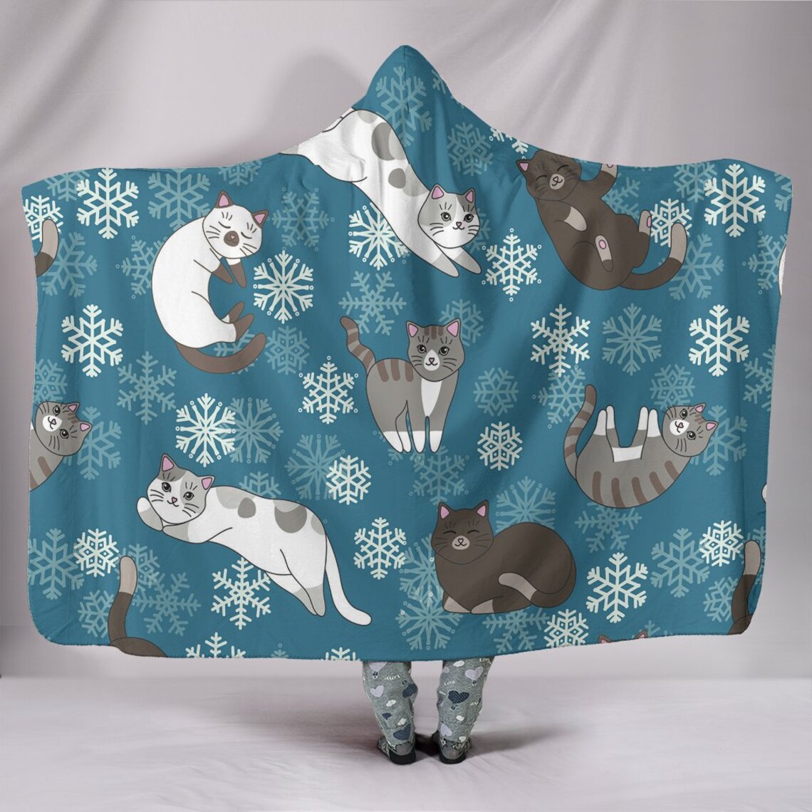 Cat Hooded Blanket Cat Blanket Cat Blanket With Hood Etsy
