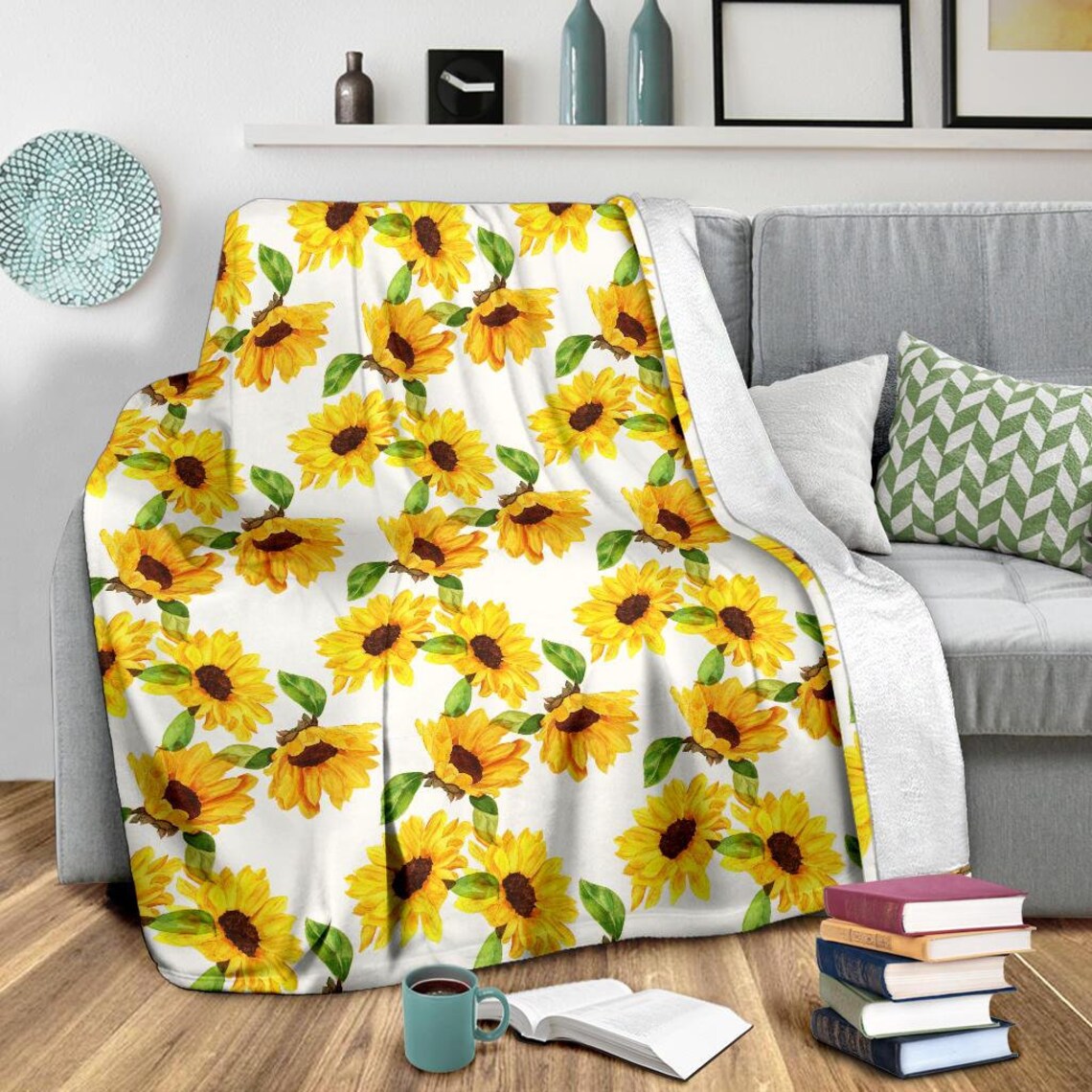 Sunflower Blanket Sunflower Throw Blanket Sunflower Fleece Etsy