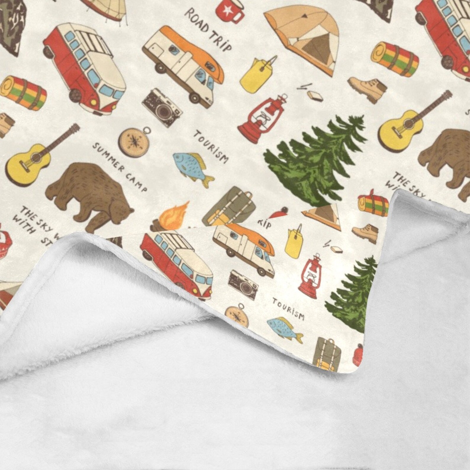 Camping Blanket Camping Throw Blanket Camping Fleece Etsy