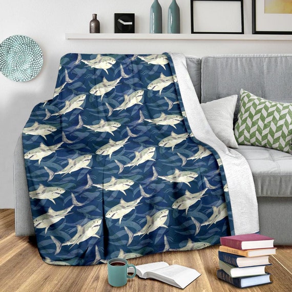 Shark Blanket Shark Throw Blanket Shark Fleece Blanket Etsy