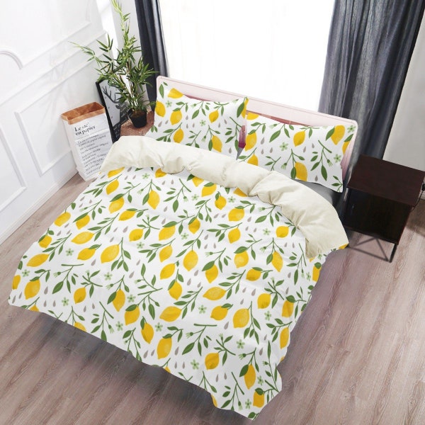 Lemon Duvet Cover Etsy UK