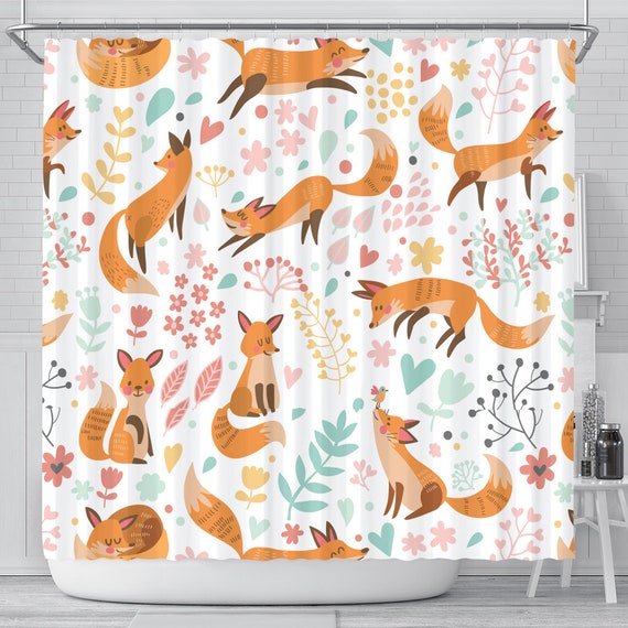 Fox Shower Curtain Bathroom Decor With Image 0