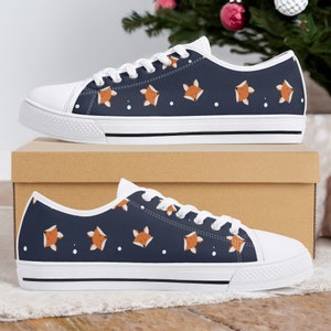 Fox Sneakers for Women, Cute Fox Shoes for Girls, Fun Fox Shoes for Kids, Fox-Themed Shoes