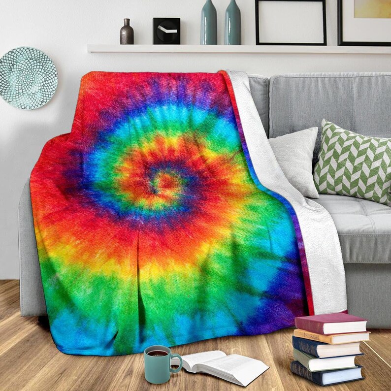 Tie Dye Blanket Tie Dye Throw Blanket Tie Dye Fleece Etsy