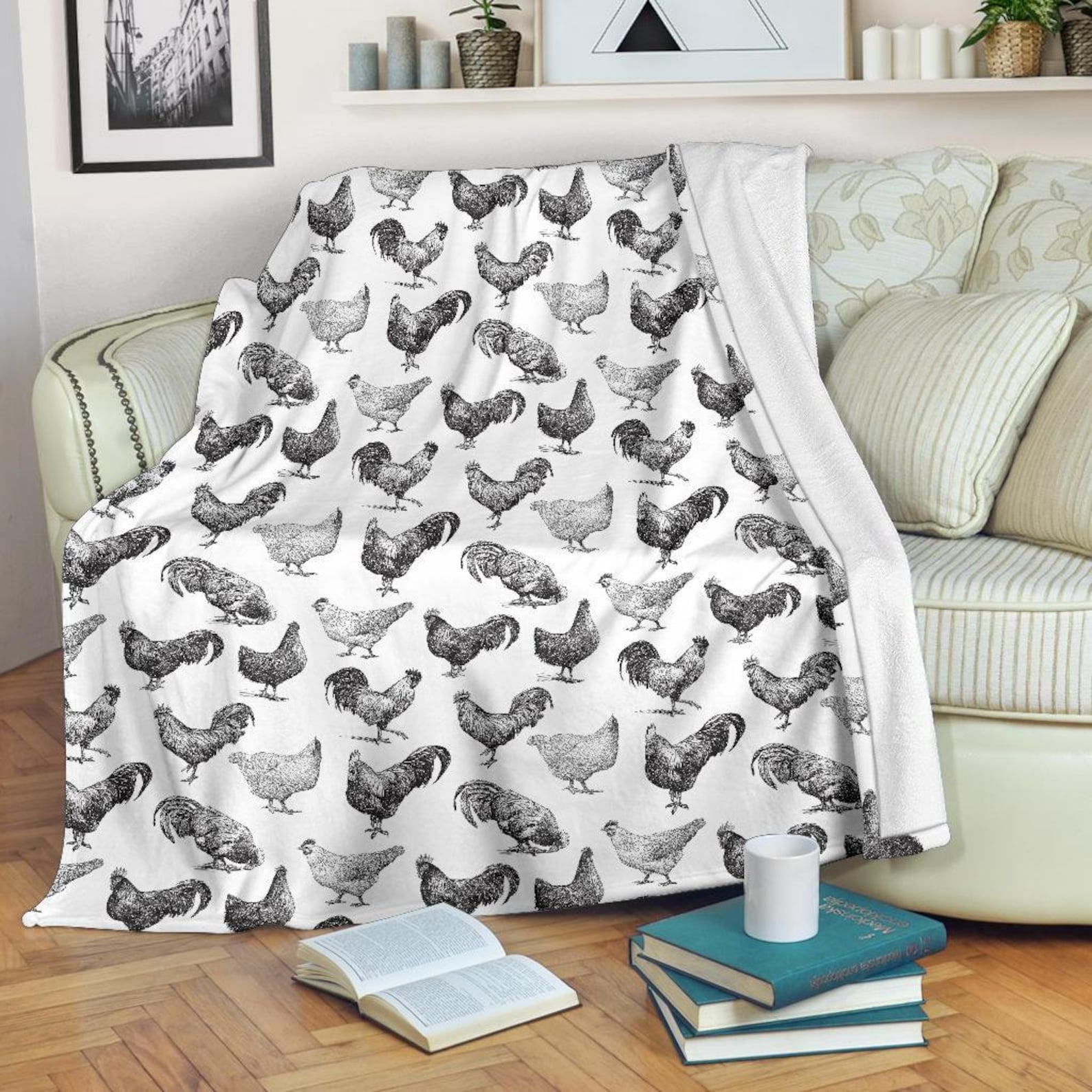 Chicken Blanket Chicken Throw Blanket Chicken Fleece Etsy