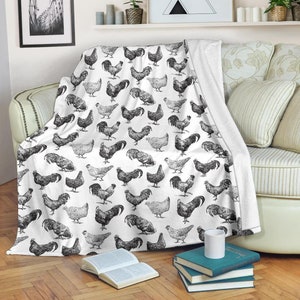 Chicken Blanket, Chicken Throw Blanket, Chicken Fleece Blanket, Chicken Kid Blanket, Chicken Adult Blanket