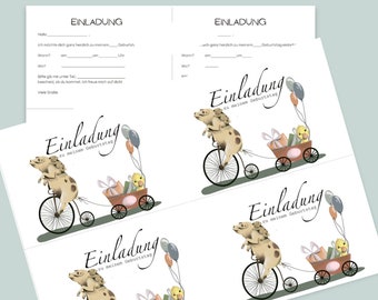 Einladungskarten Bauernhoftiere / Kindergeburtstag / Postkarte zum Ausdrucken / digialer Download