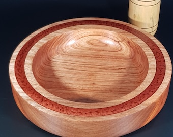 Decorative hand crafted bowl(made from Sapele wood)FREE bud vase with lavender sprig
