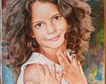 Custom anniversary aquarelle paintings,Aquarelle Painting Portrait from Photo,Men aquarelle painting Portrait, Women aquarelle Portrait