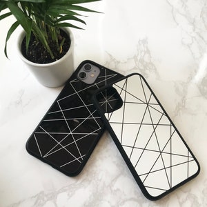 Geometric Black and White phone case/ iPhone cases/ iPhone 11 case/ iPhone 11 pro Max/ iPhone XR, XS case, iPhone 7,8 plus cases, SE 2020 image 1