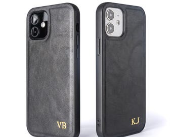 Funda de piel personalizada para iPhone 16: carcasa de piel sintética personalizada con nombre grabado. Funda protectora fina. Un regalo para él o ella.
