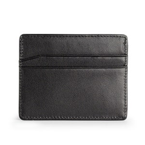 Porte-cartes en cuir, initiales personnalisées Slim Card Wallet, blocage RFID, minimaliste, design slimline image 3