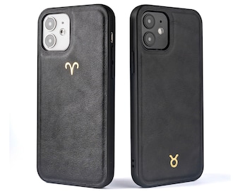 Zodiac iPhone case, PU Leather phone case, Leather iPhone 11 case, iPhone 12/ 12 pro case, iPhone 7 8 case, iPhone XR Xs case / Star Signs