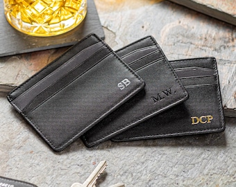 Groomsmen gift, Gifts for groomsmen. Leather card holder with personalised initials, slim, classy wallet, gifts for men