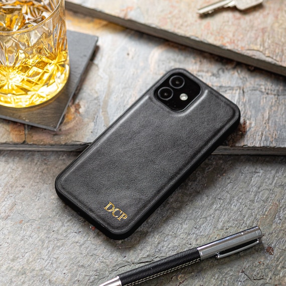 iPhone 15 leather phone case, iPhone 15 Pro case, iPhone 15 Pro Max case, 15 plus case, Personalised custom initials leather case
