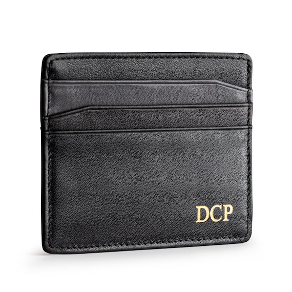 EPI Leather Slim Card Holder - Black Neutral Letters